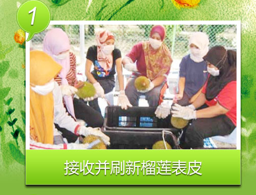 接收并刷新榴莲表皮